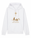 Jesus, nosso maior presente — moletom com capuz e cordões de tecido, sem metal