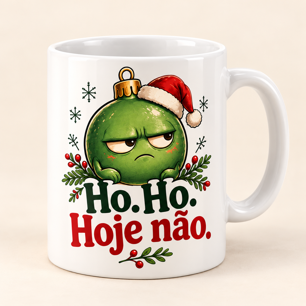 Caneca de Natal — Ho. Ho. Hoje não.