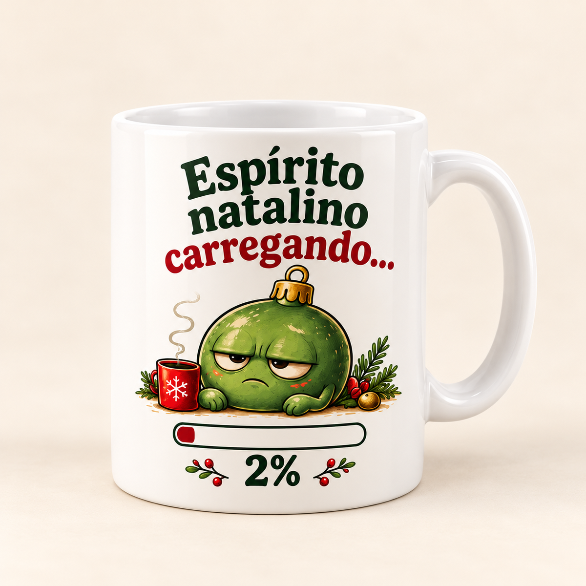Caneca de Natal — Espírito natalino carregando... 2%