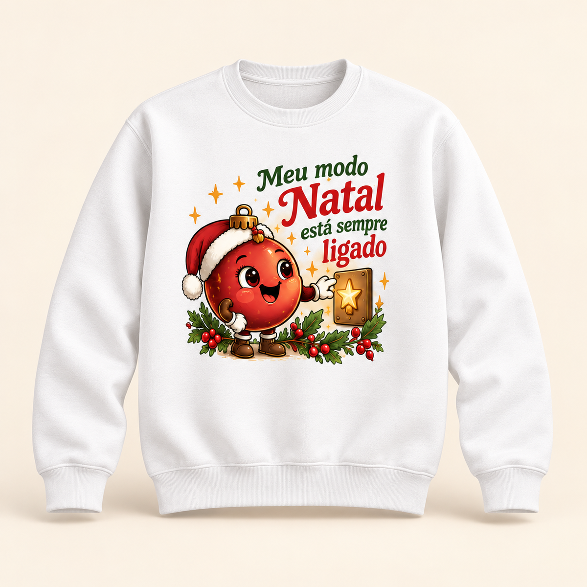 Moletom Changer sem capuz de Natal — Meu modo Natal está sempre ligado