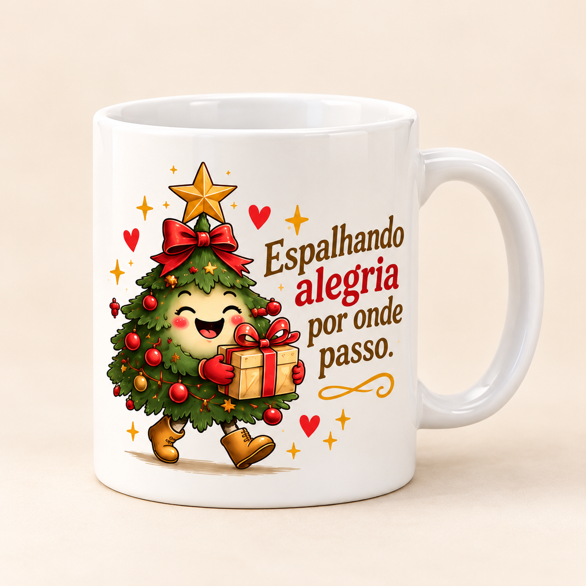 Caneca de Natal — Espalhando alegria por onde passo.