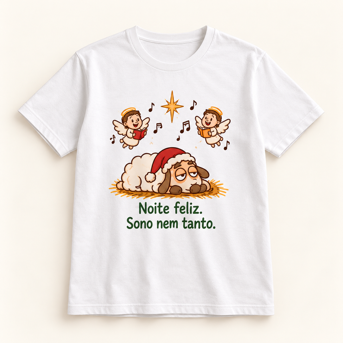 T-shirt de Natal — Noite feliz. Sono nem tanto.