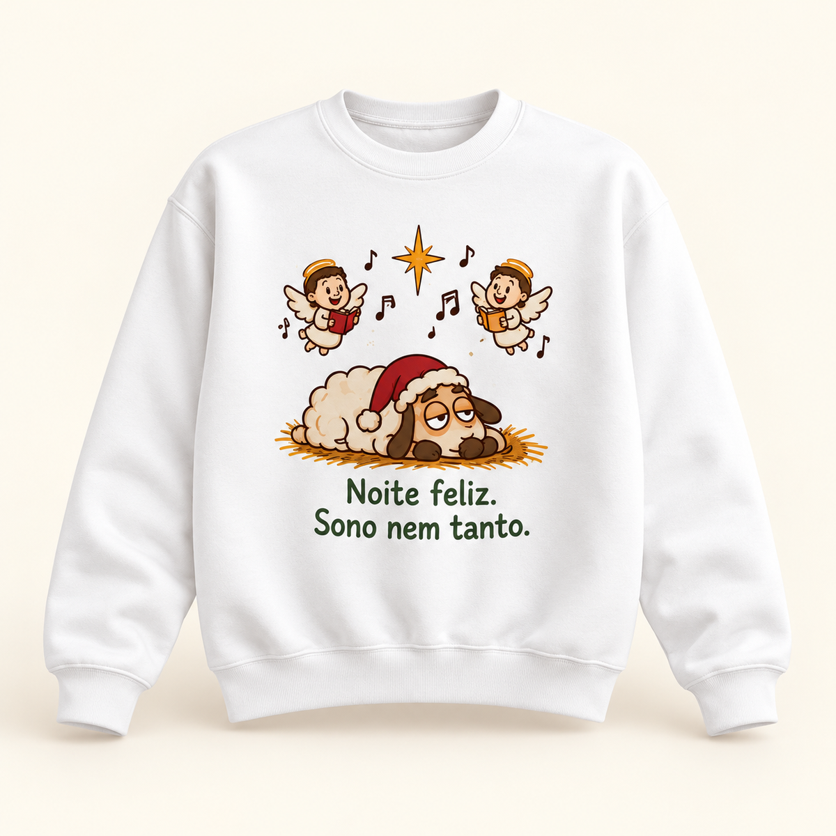 Moletom Changer sem capuz de Natal — Noite feliz. Sono nem tanto.