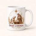 Caneca de Natal — Deus conosco. Hoje e sempre.