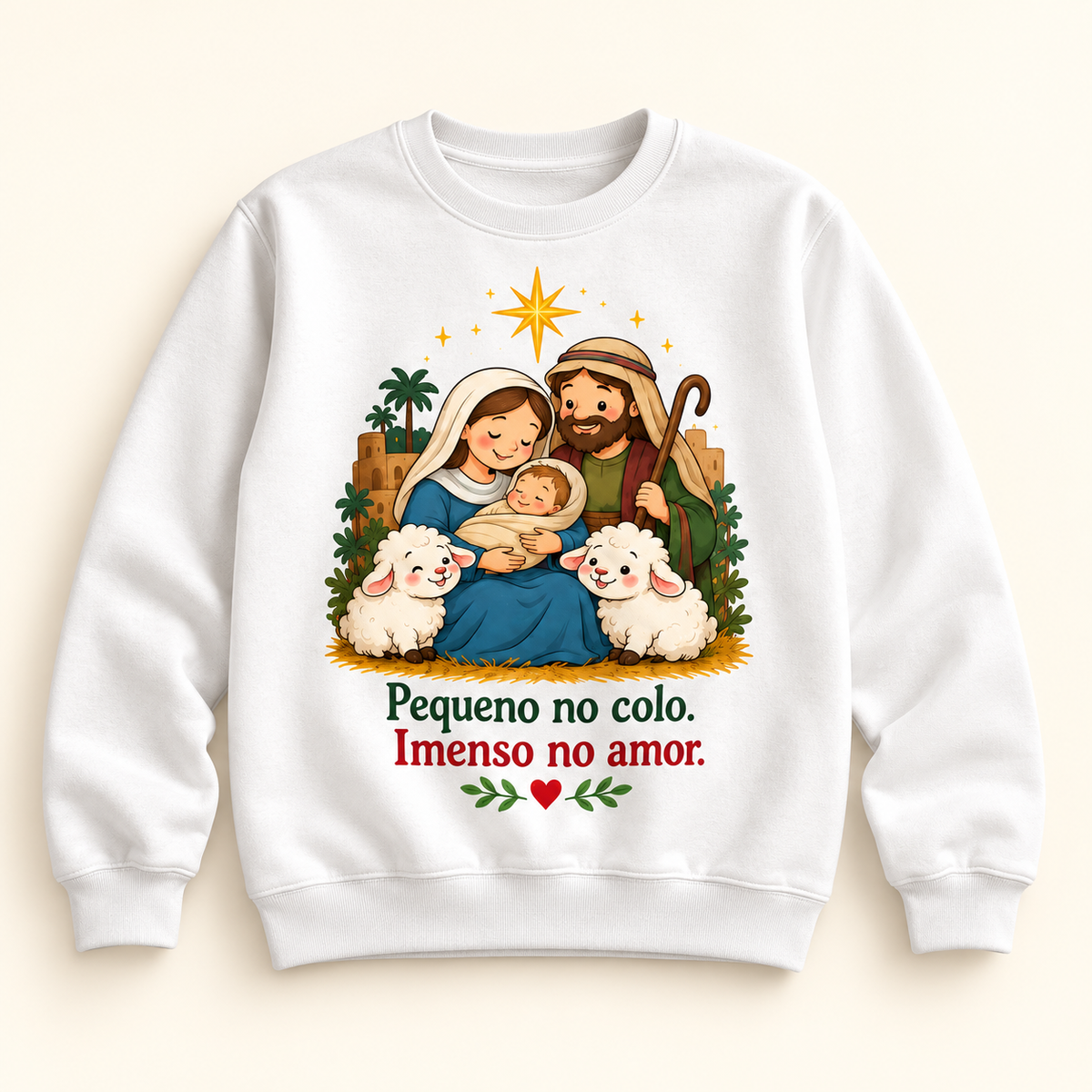 Moletom Changer sem capuz de Natal — Pequeno no colo. Imenso no amor.