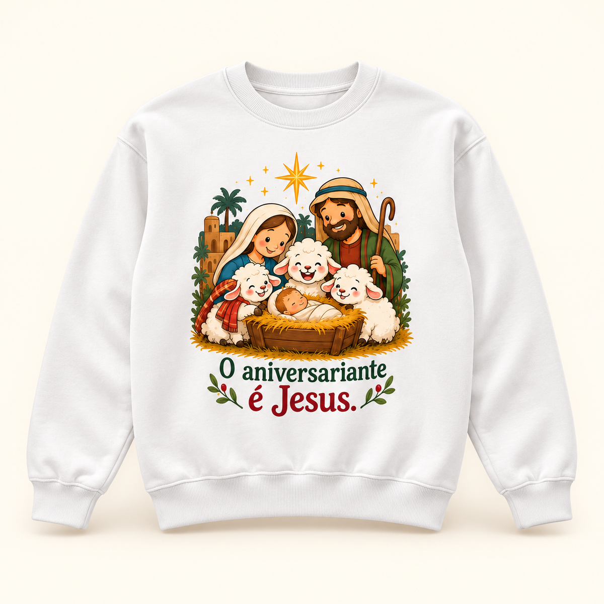 Moletom Changer sem capuz de Natal — O aniversariante é Jesus.