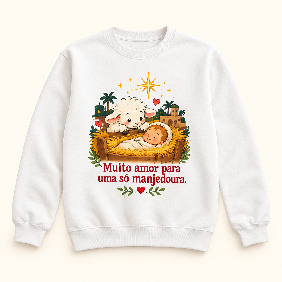Moletom Changer sem capuz de Natal — Muito amor para uma só manjedoura.
