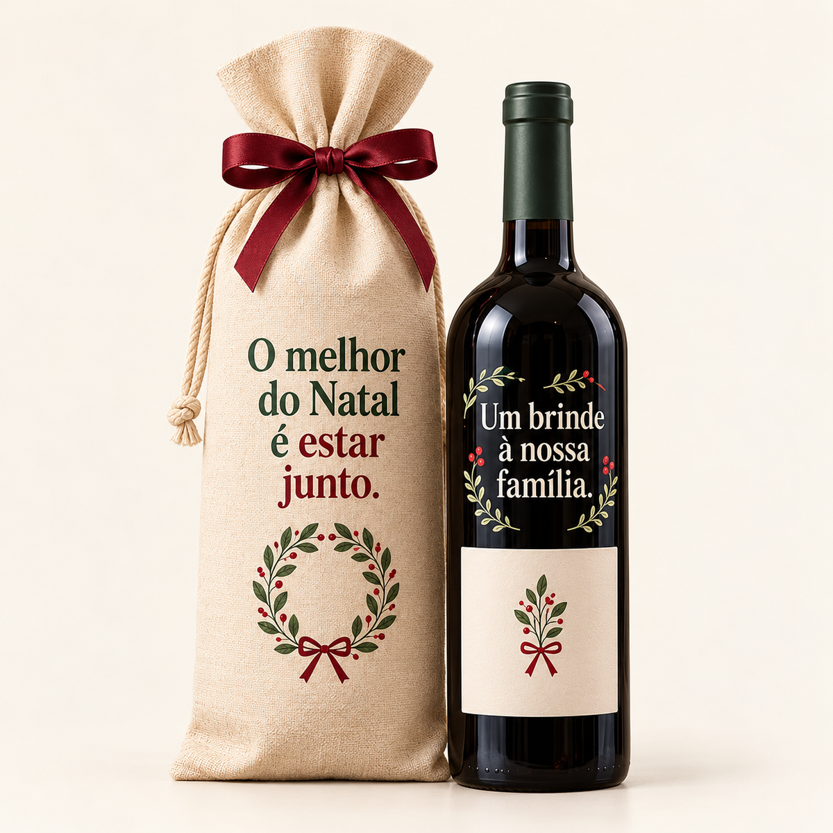 Vinho de Natal com embalagem — O melhor do Natal é estar junto.
