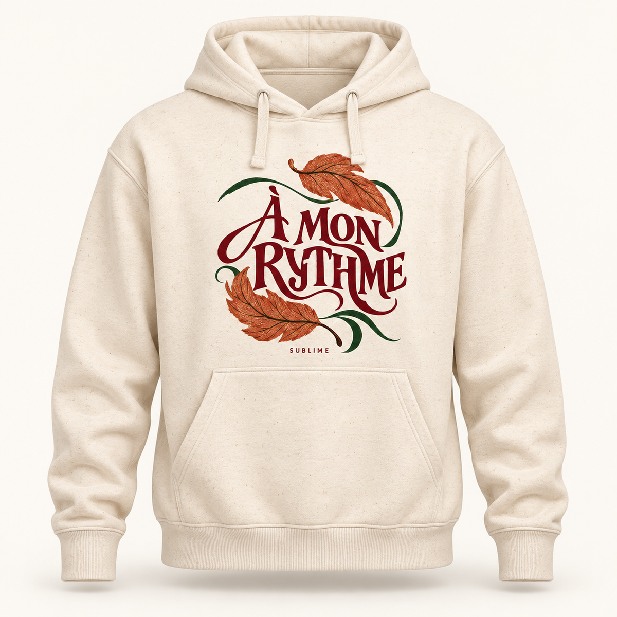 Sweat à capuche À mon rythme — Entre Estações — Natural Raw